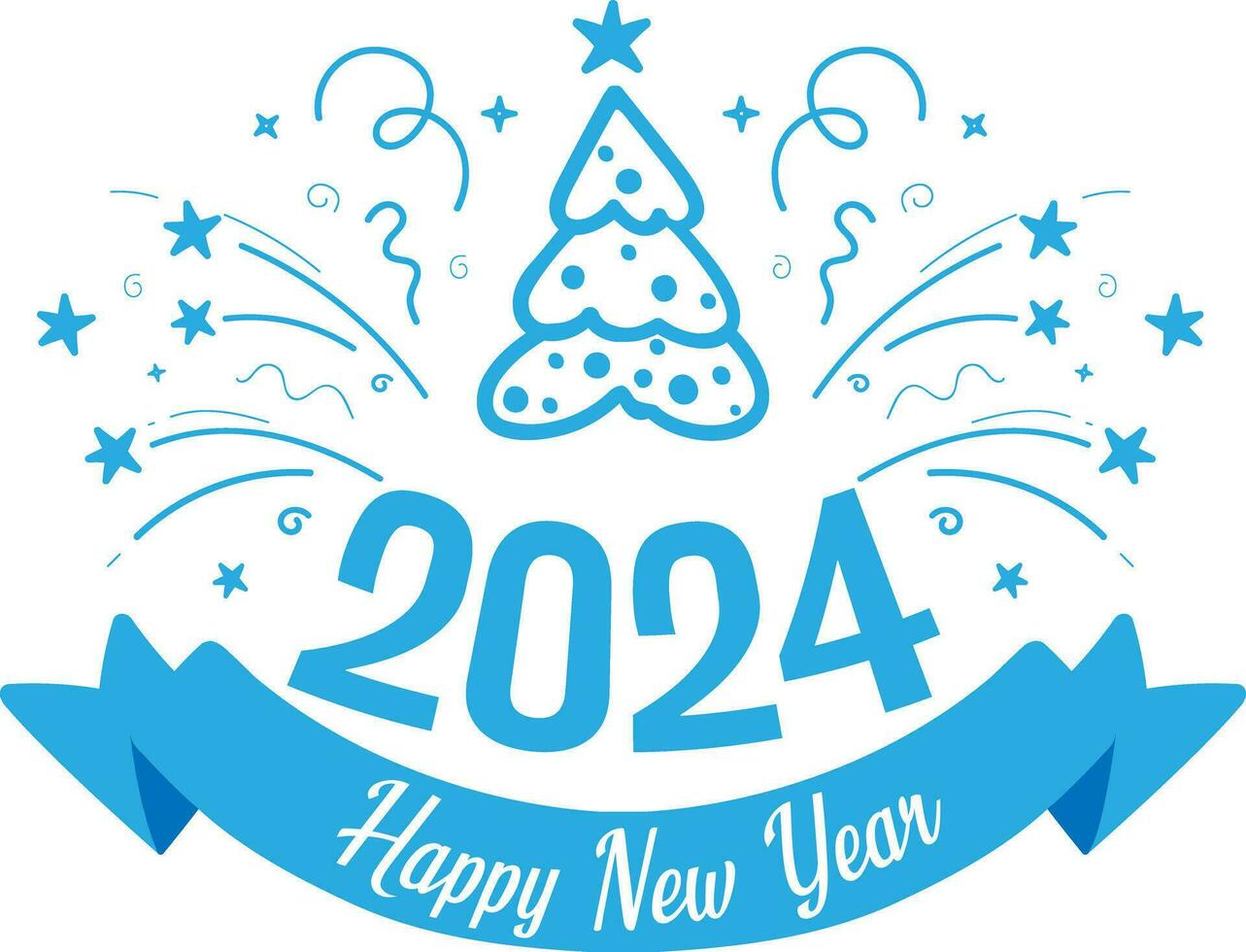 Happy new year 2024 design with numbers. happy new year 2024 vector design for poster, calendar, banner and more