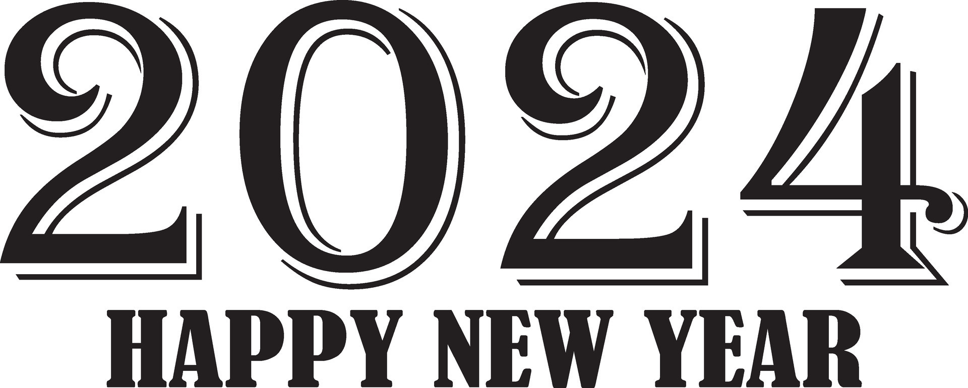Happy new year 2024 design with numbers. happy new year 2024 vector