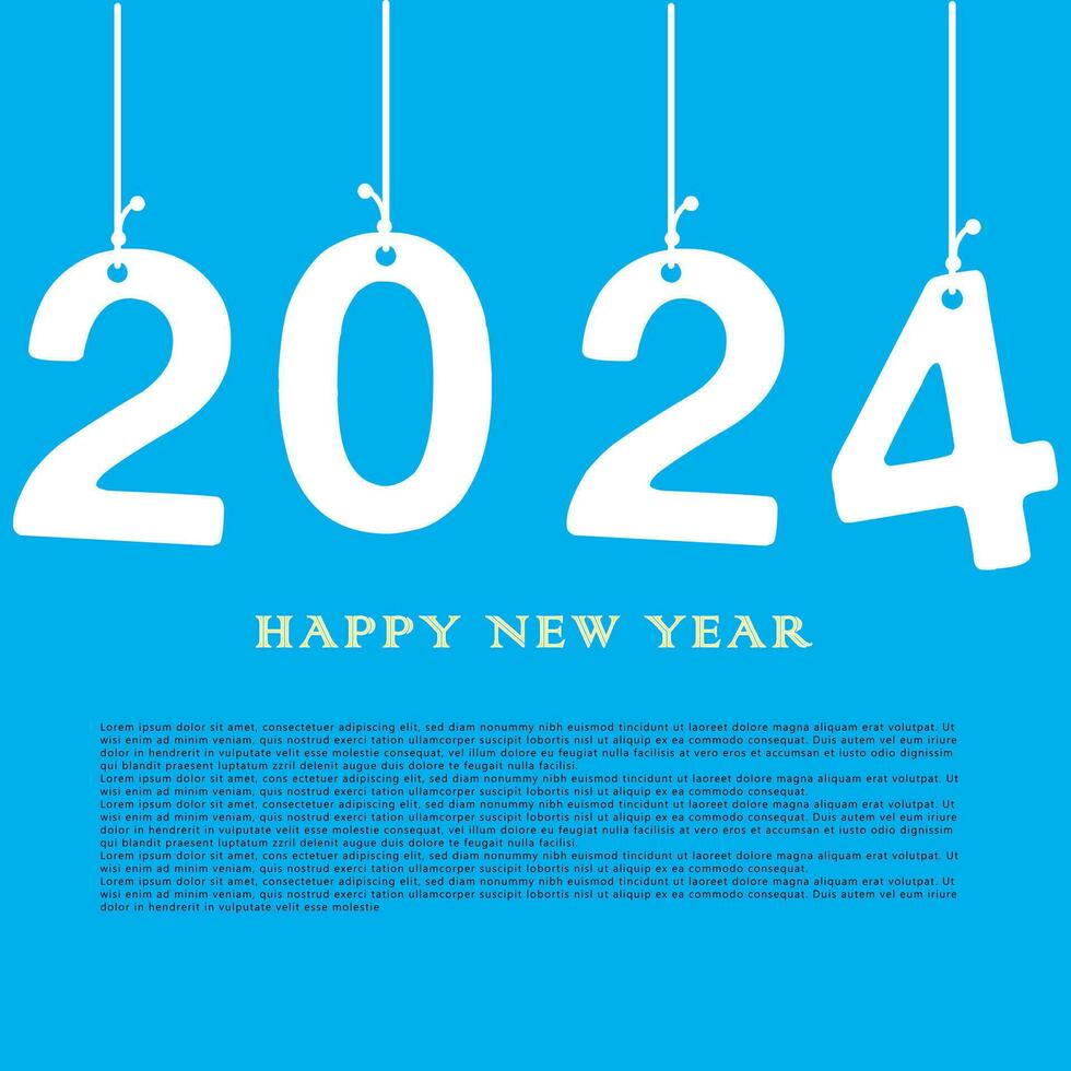 Happy new year 2024 design with numbers. happy new year 2024 vector design for poster, calendar, banner and more