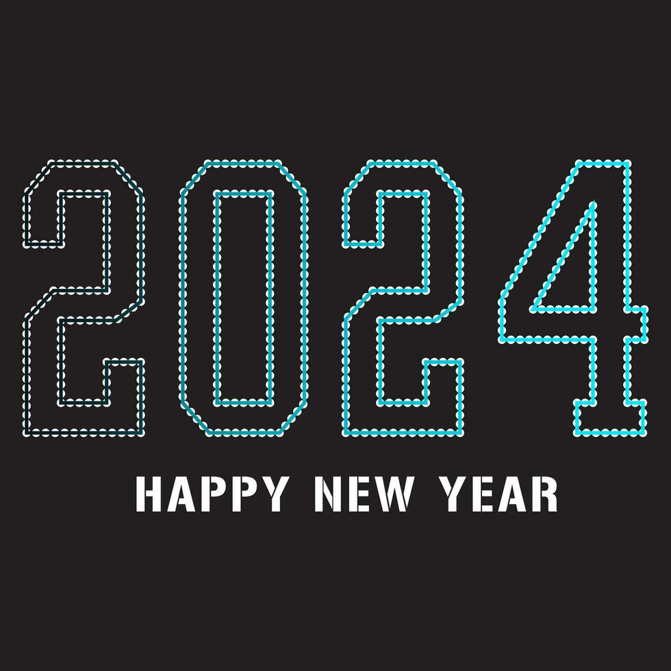 contento nuevo año 2024 diseño con números. contento nuevo año 2024 vector diseño para póster, calendario, bandera y más