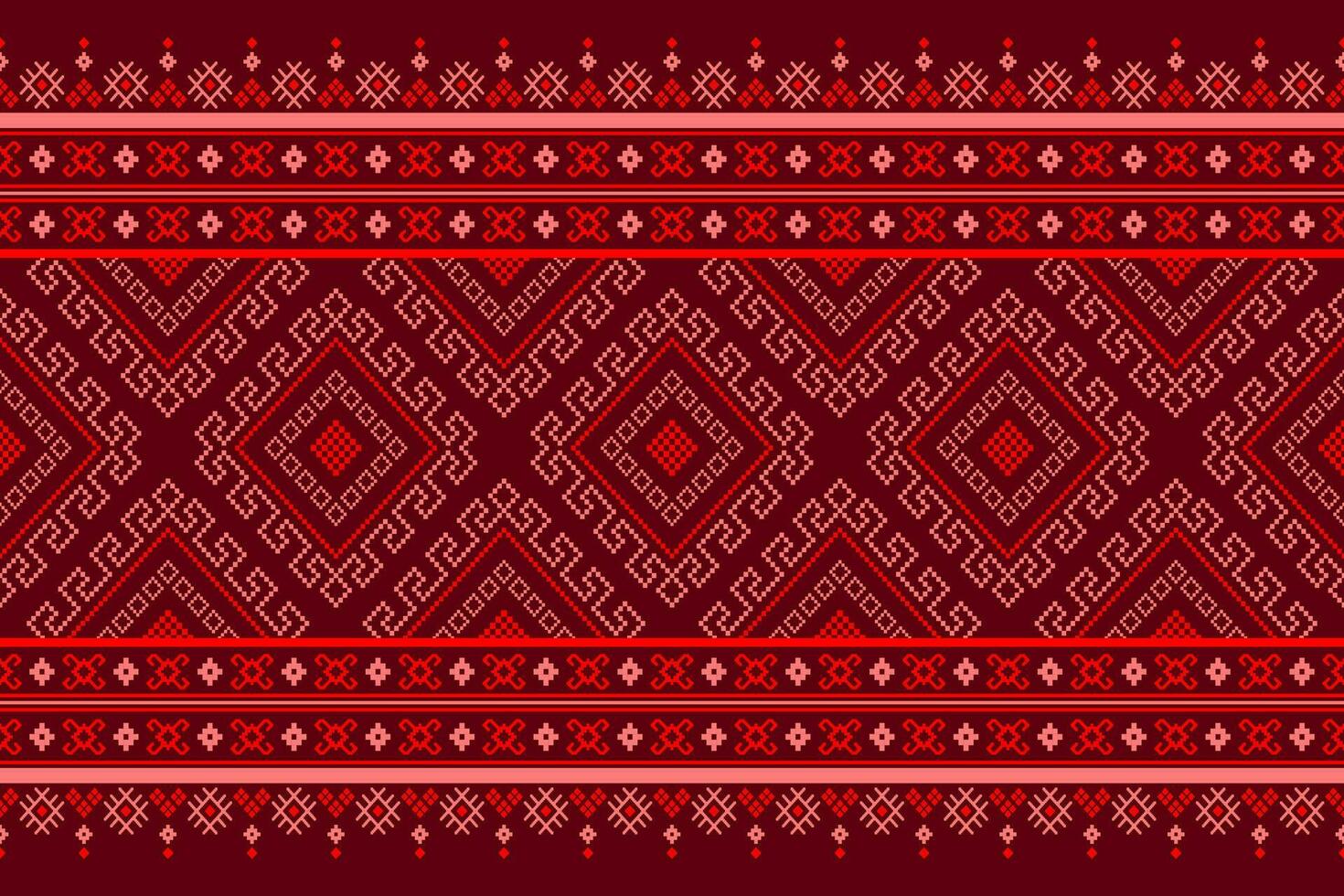 rojo cruzar puntada vistoso geométrico tradicional étnico modelo ikat sin costura modelo resumen diseño para tela impresión paño vestir alfombra cortinas y pareo de malasia azteca africano indio indonesio vector