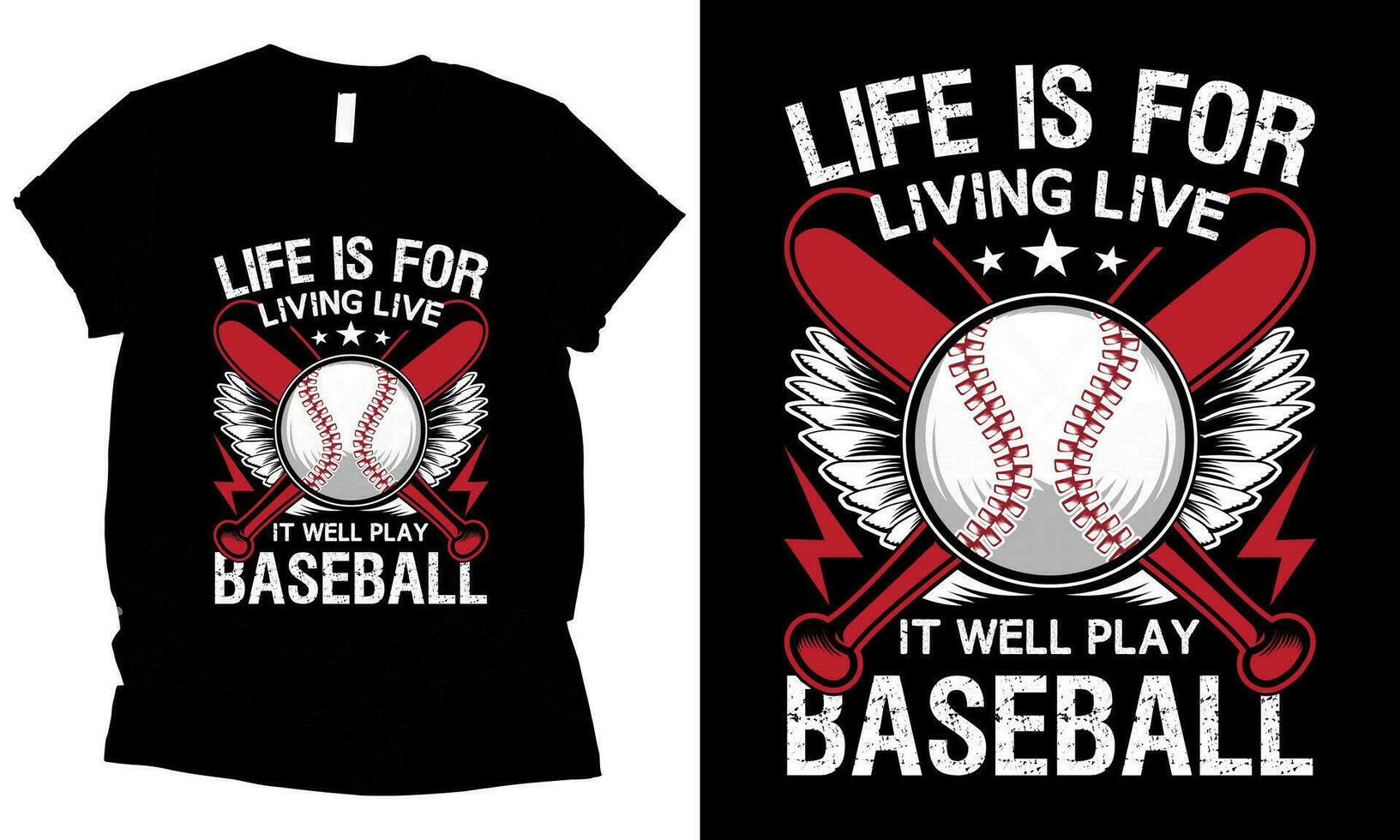 vida es para vivo En Vivo eso bien jugar béisbol camiseta diseño vector