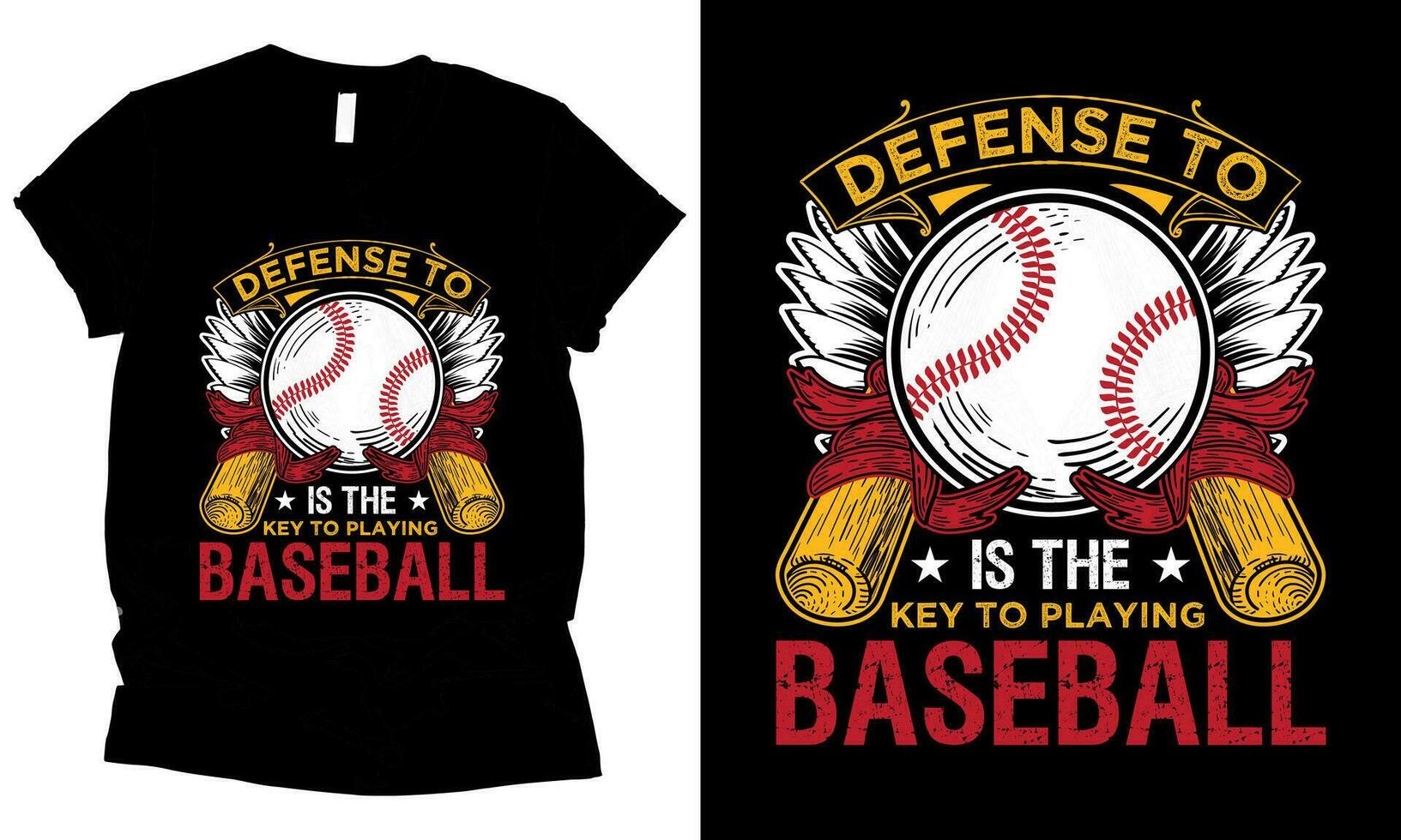 defensa a yo es el llave a jugando béisbol gráfico camiseta diseño vector