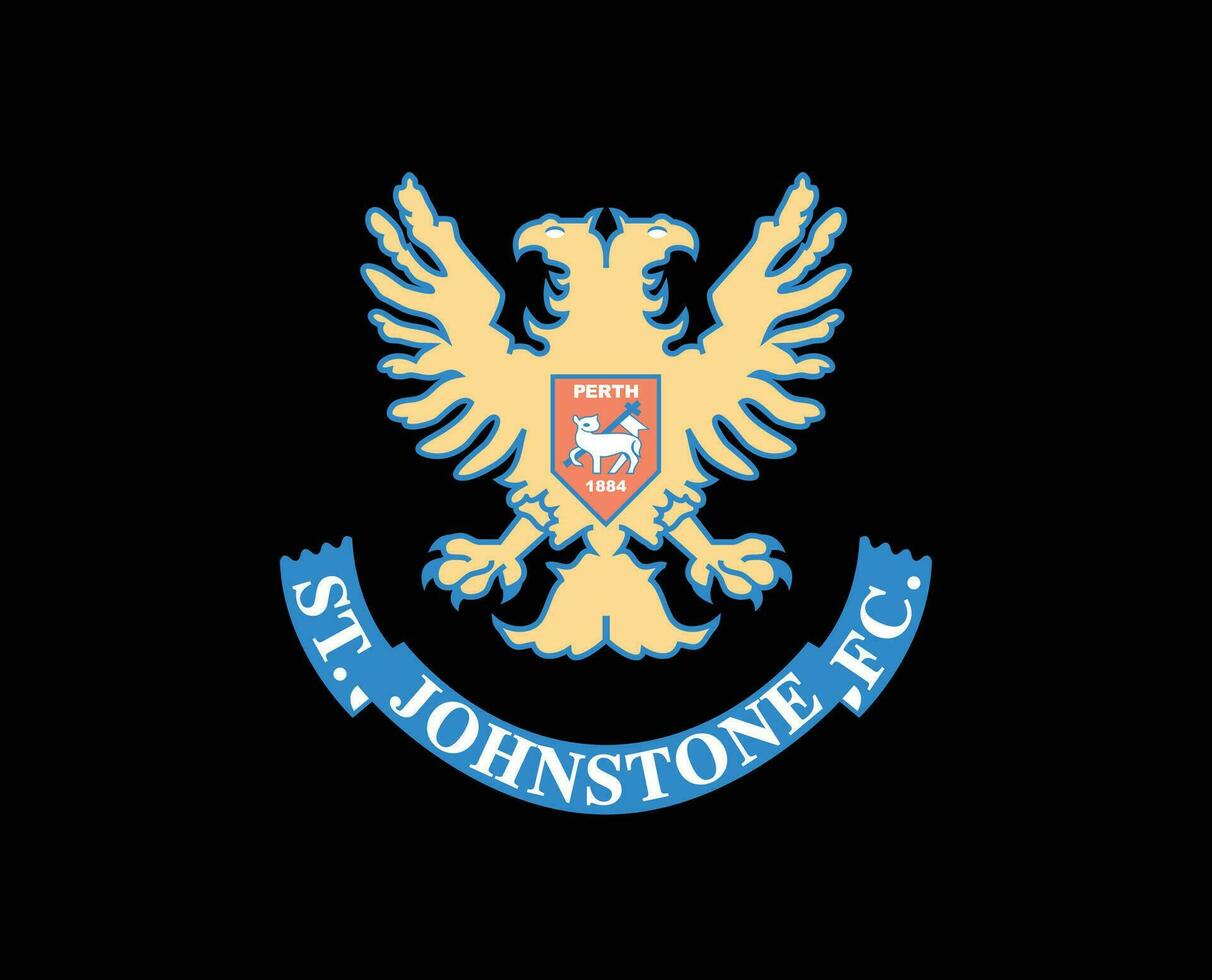 S t johnstone fc club logo símbolo Escocia liga fútbol americano resumen diseño vector ilustración con negro antecedentes