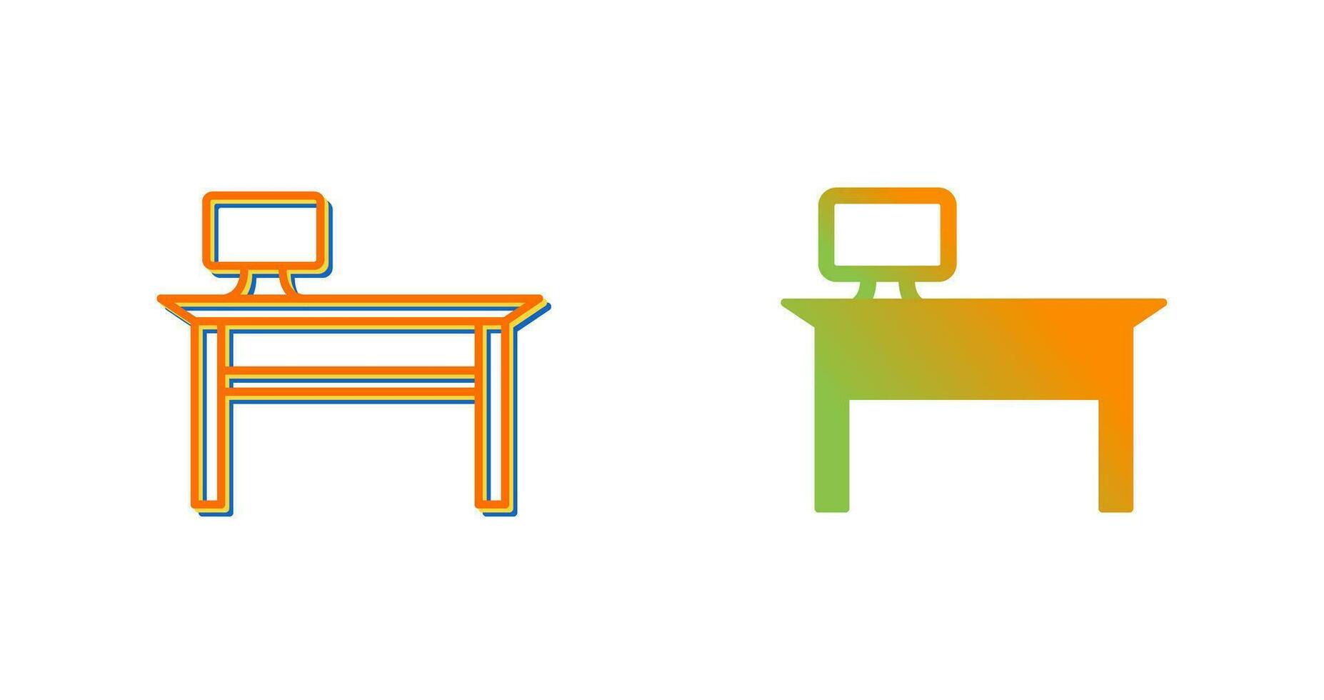 Office Desk Vector Icon