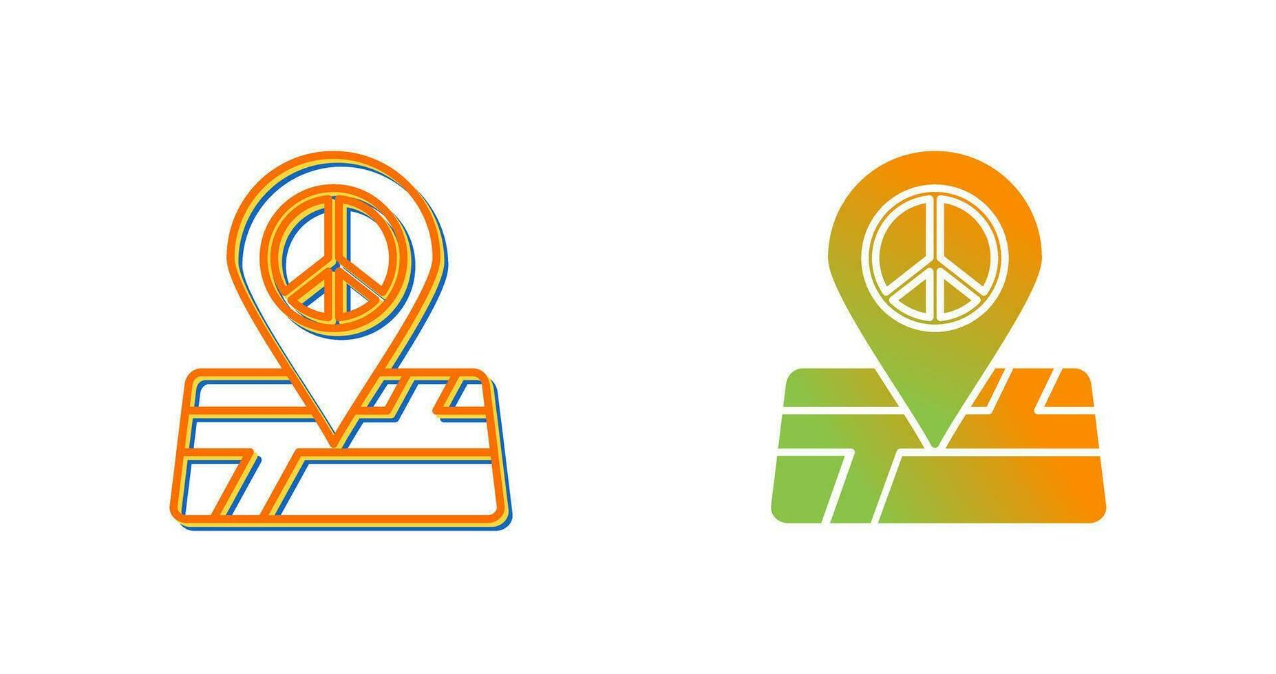 Peace Location Vector Icon