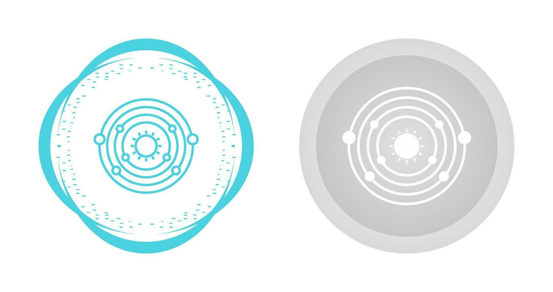Planets Orbitting Sun Vector Icon
