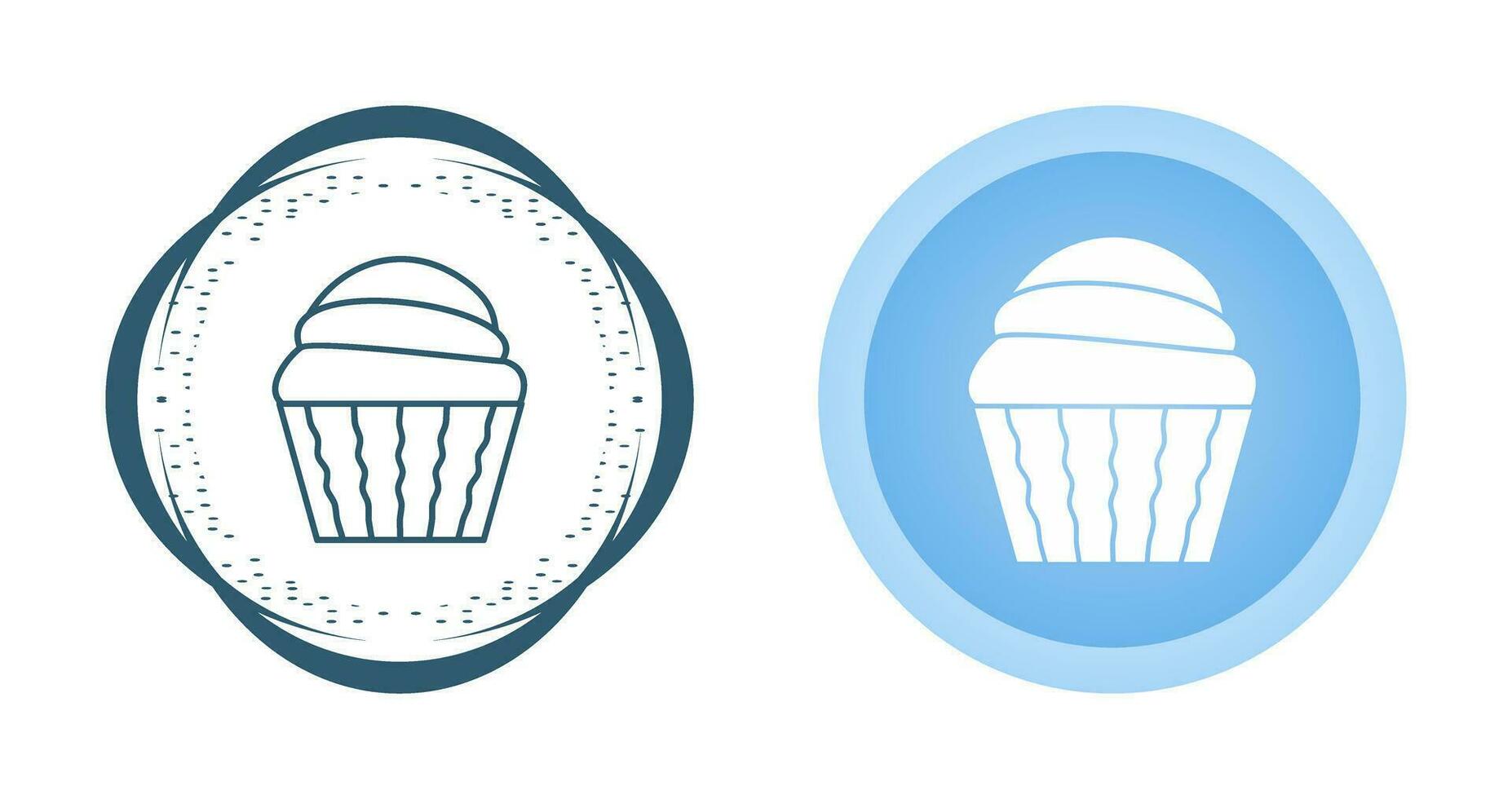 icono de vector de muffin de crema