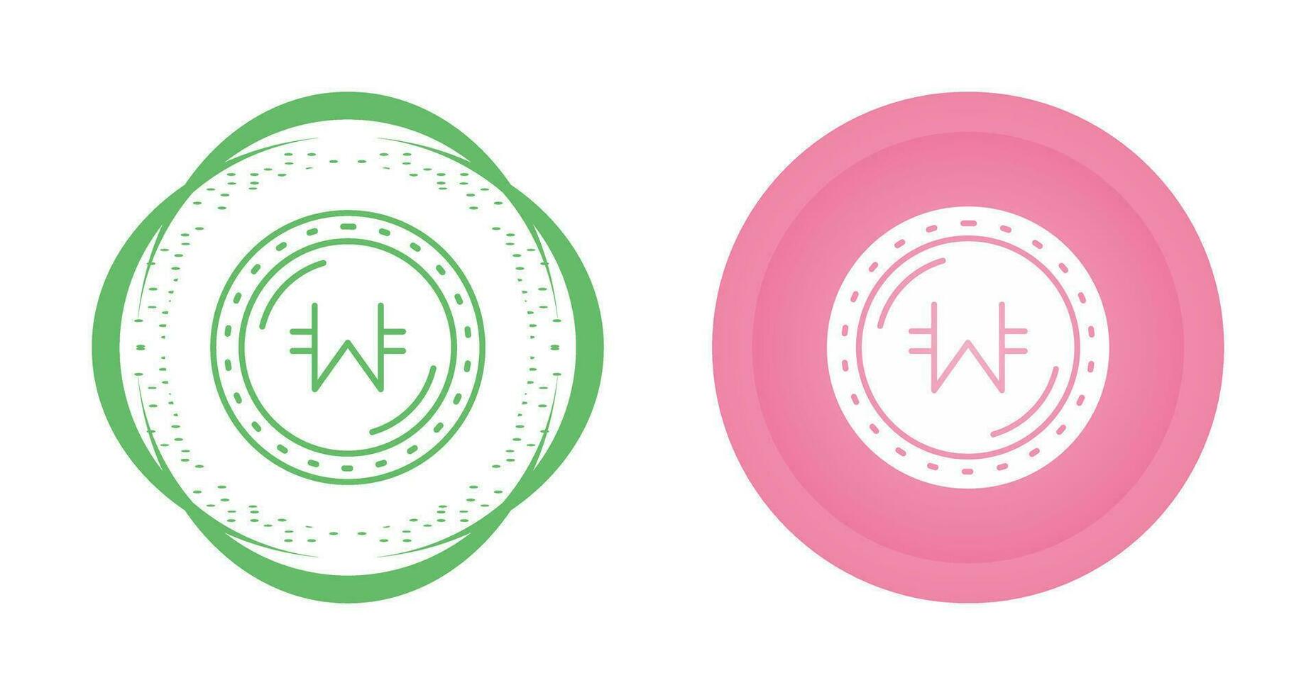 Won Currency Vector Icon