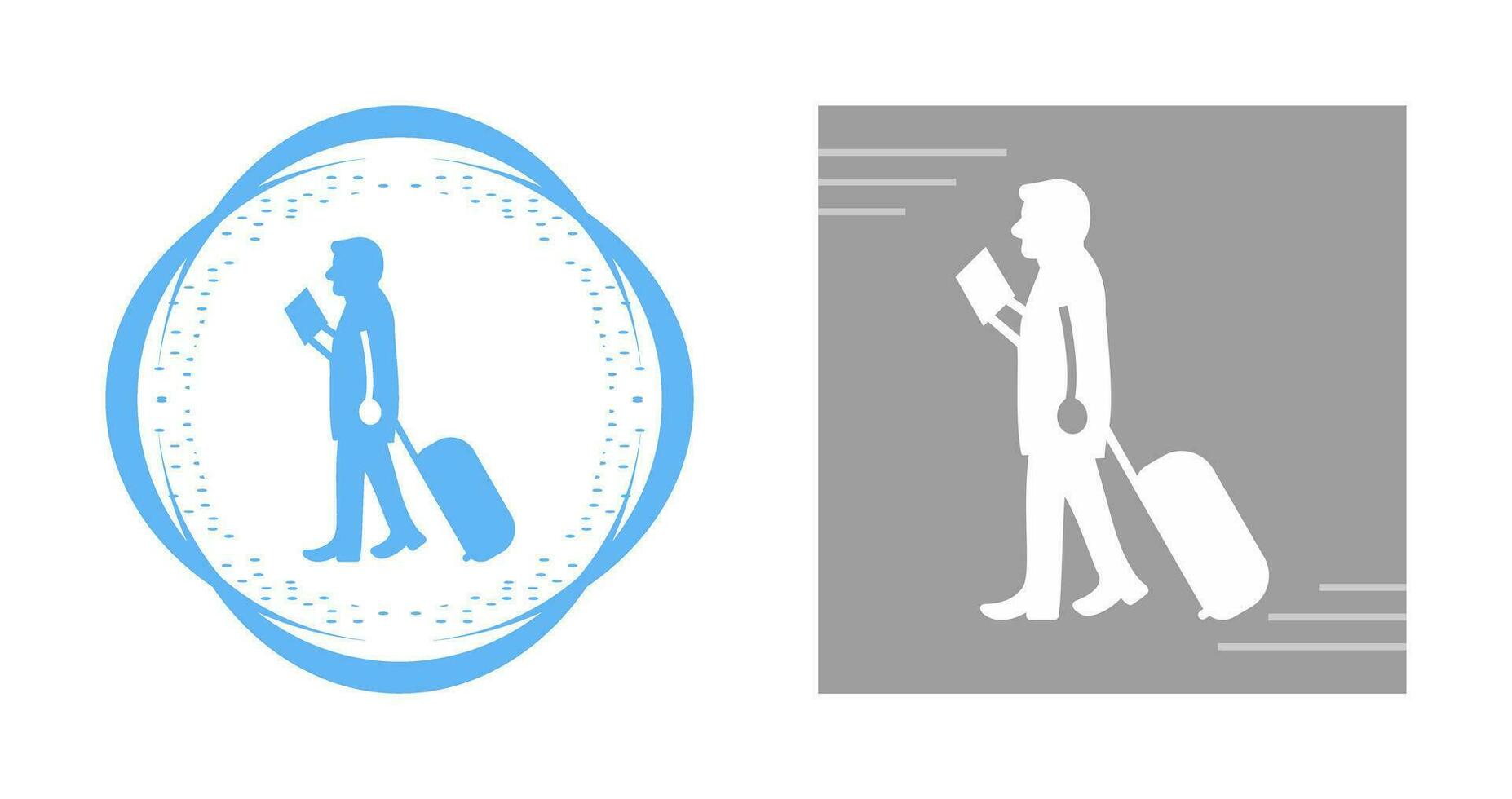 Walking with Luggage Vector Icon