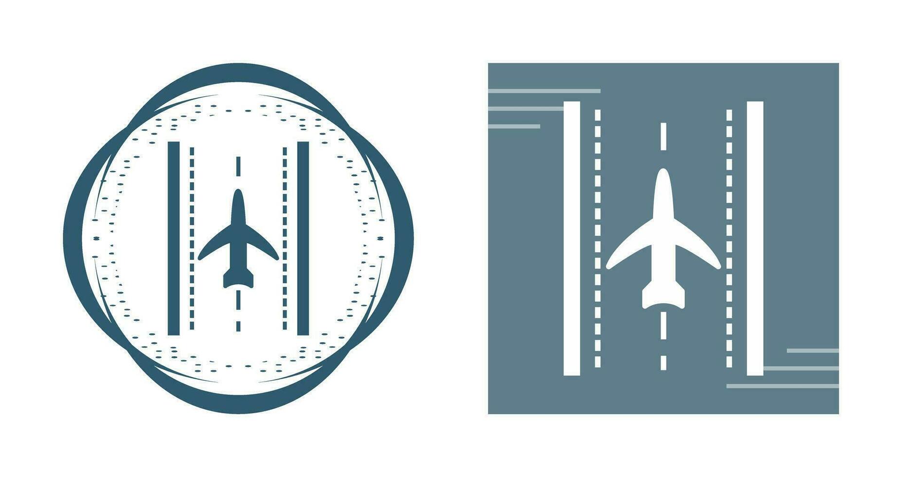 Plane on Runway Vector Icon