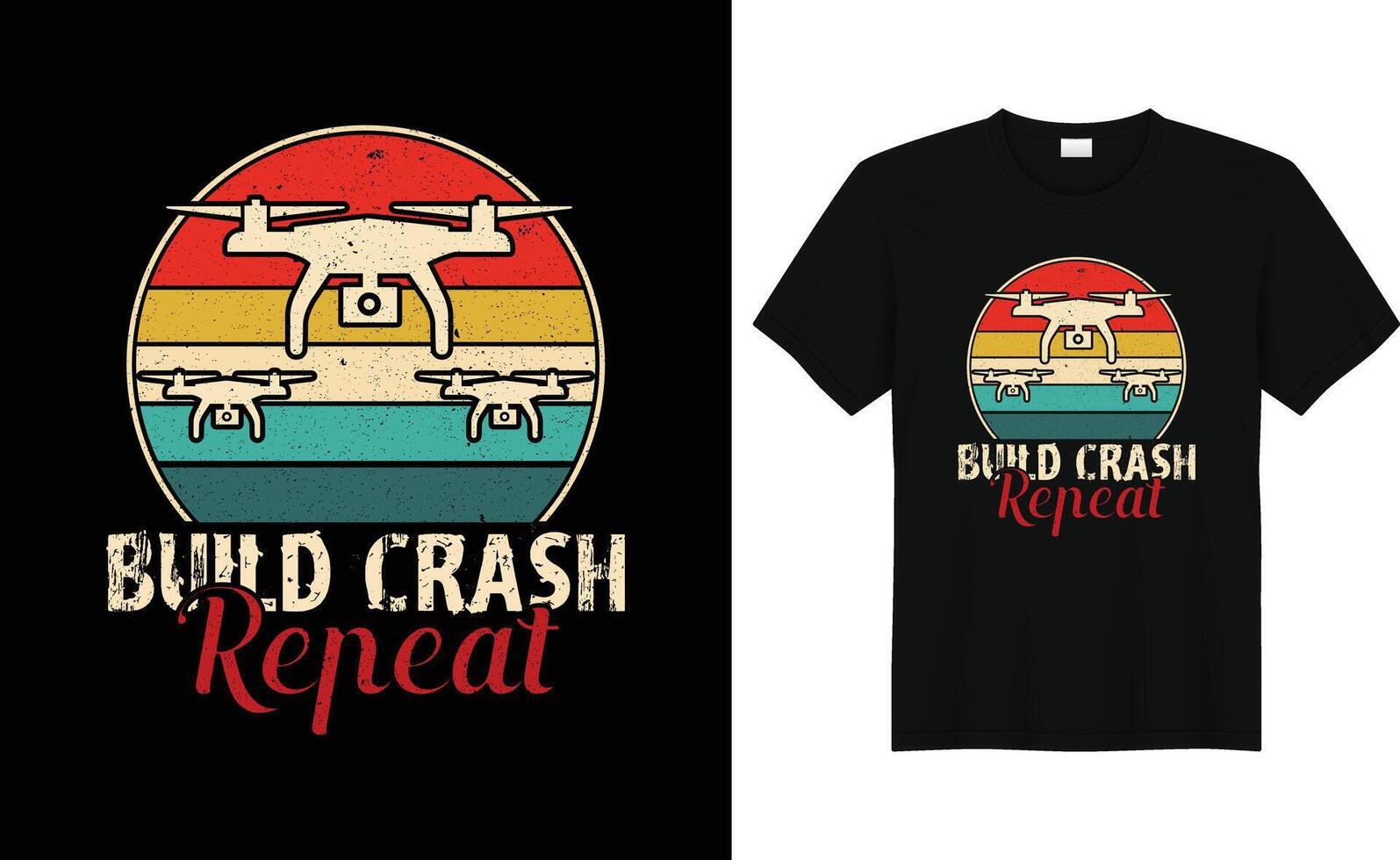 Drone Pilot Funny Retro Vintage Drone T-shirt Design vector