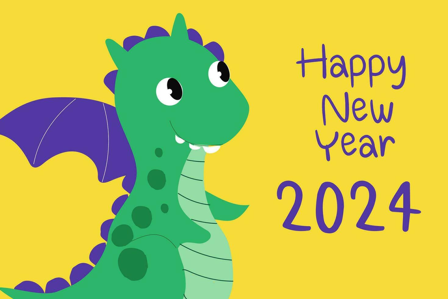 Happy new year 2024, year of dragon vector illustration