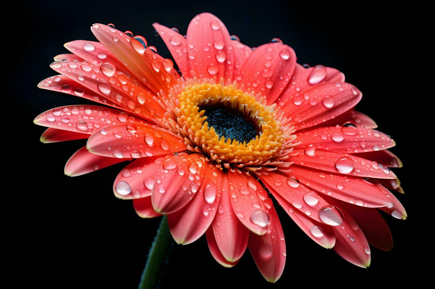 Shot of vibrant flower wet with dew AI Generative photo