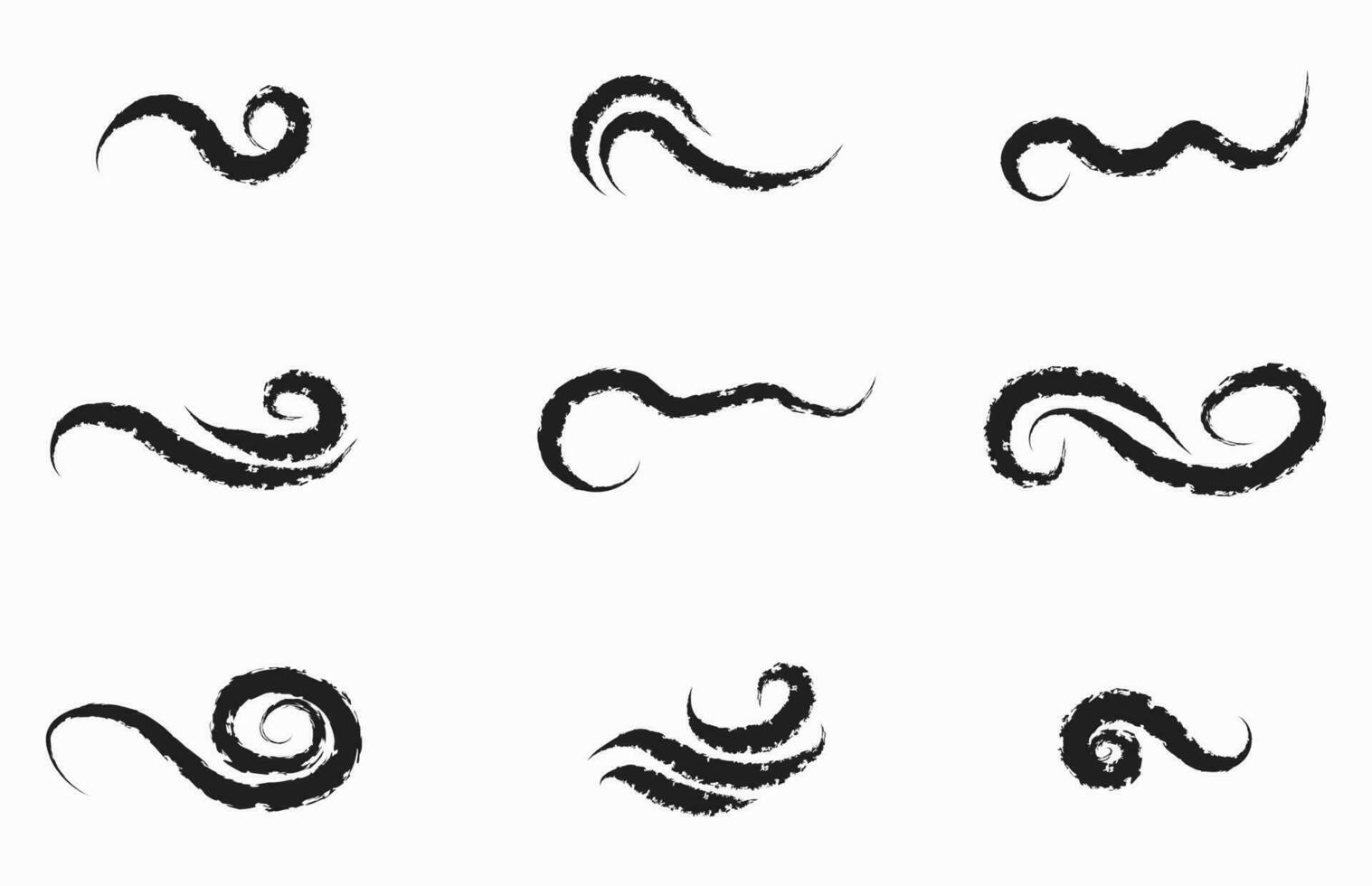 waves brushes set vector