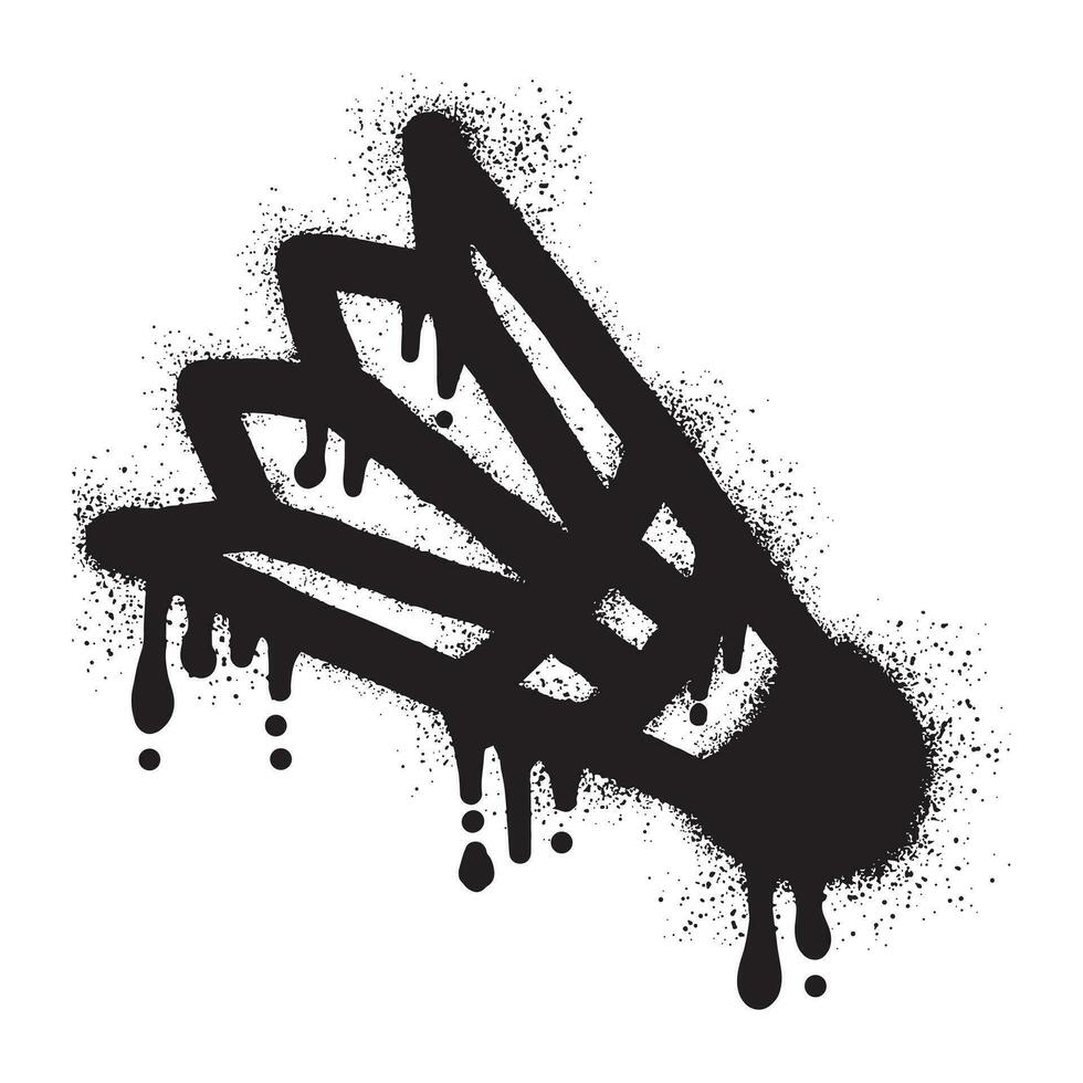 Shuttlecock graffiti with black spray paint vector
