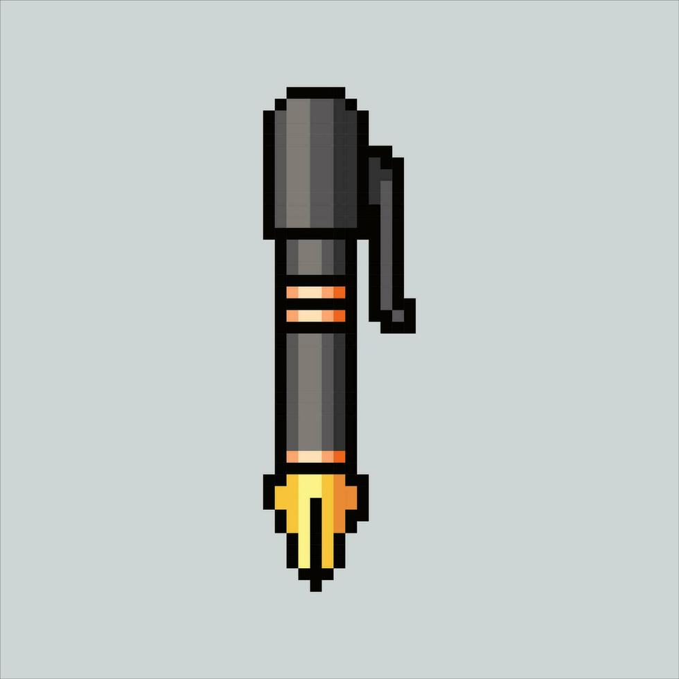 Pixel art illustration Pen. Pixelated Pen. Pen Point, Ball point icon pixelated for the pixel art game and icon for website and video game. old school retro. vector