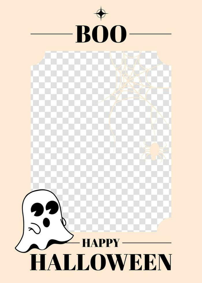 Boo. Happy Halloween, cute photo frame vector