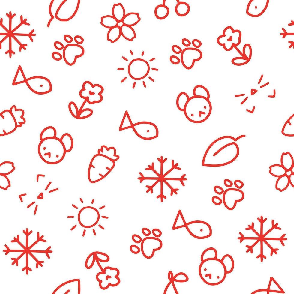 Doodle seamless pattern. Creative minimalist style art background for children or trendy design with basic shapes. Simple childish scribble backdrop. vector