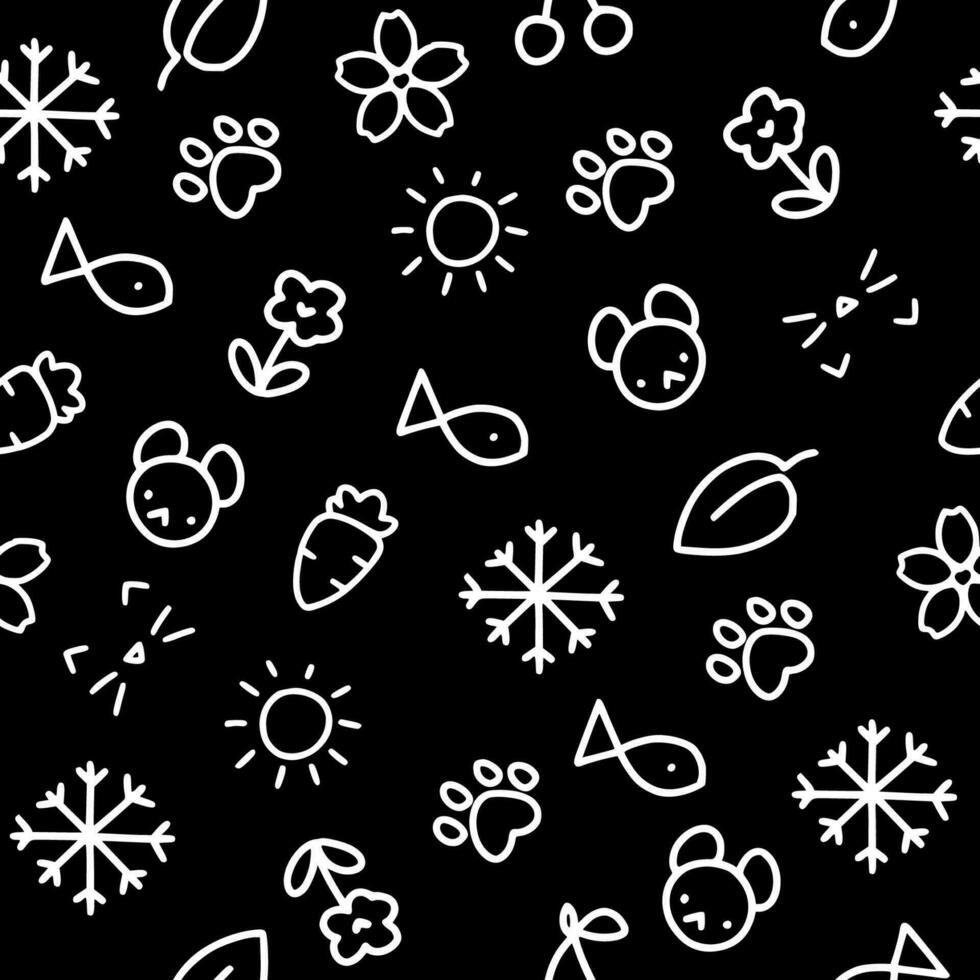 Doodle seamless pattern. Creative minimalist style art background for children or trendy design with basic shapes. Simple childish scribble backdrop. vector