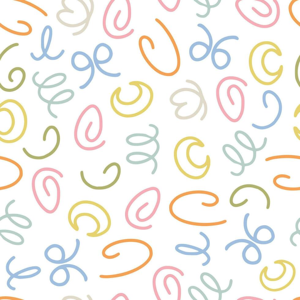 Doodle seamless pattern. Creative minimalist style art background for children or trendy design with basic shapes. Simple childish scribble backdrop. vector