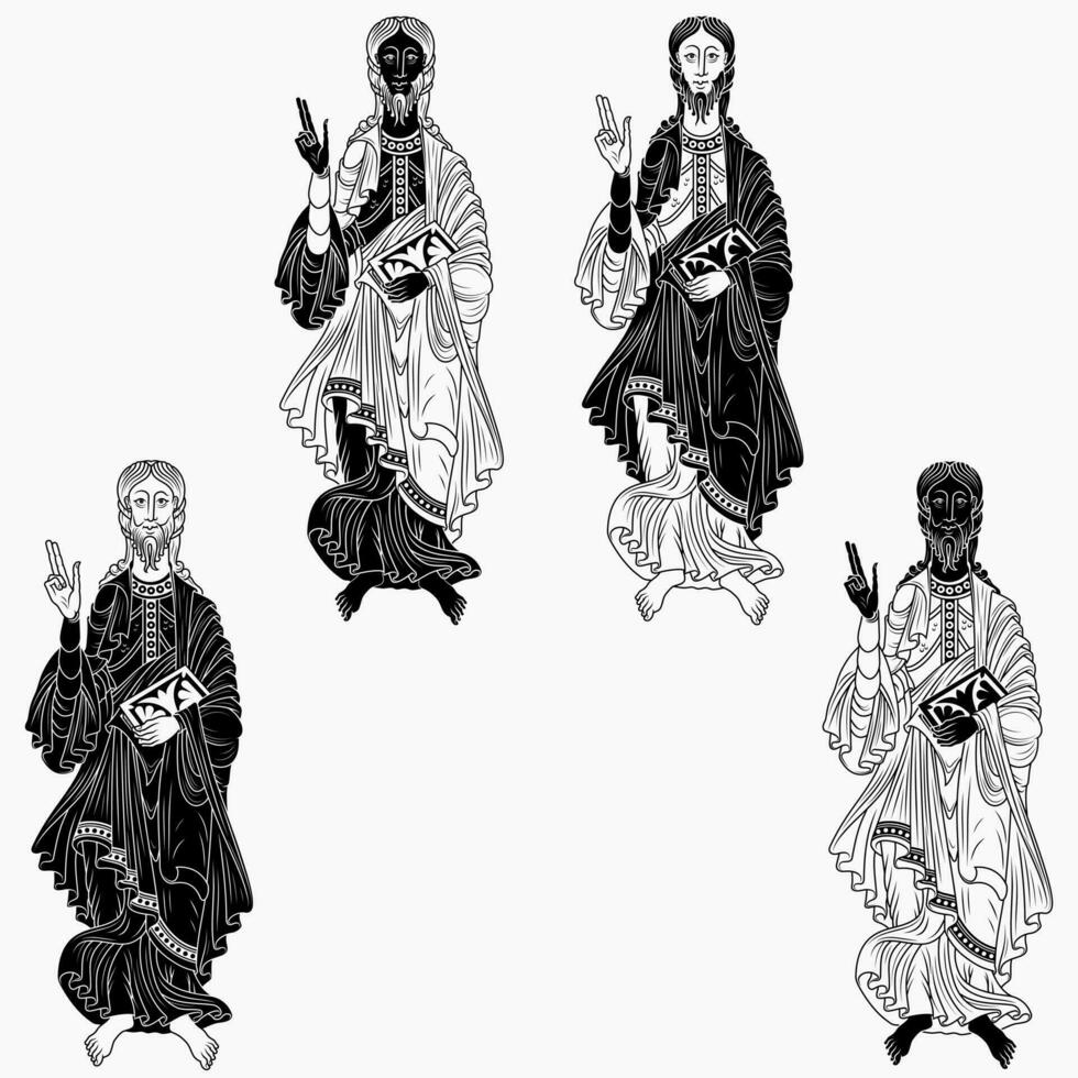 vector diseño de Santo James el apóstol participación un códice, cristiano Arte desde el medio siglos