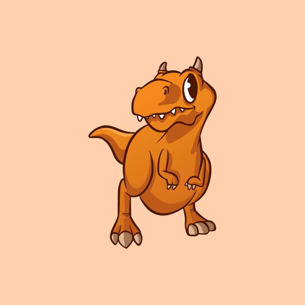 Clipart Cute Ceratosaurs Cartoon for Sticker vector