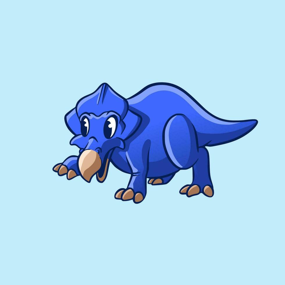 Clipart Cute Blue Dnosaurs for Sticker vector