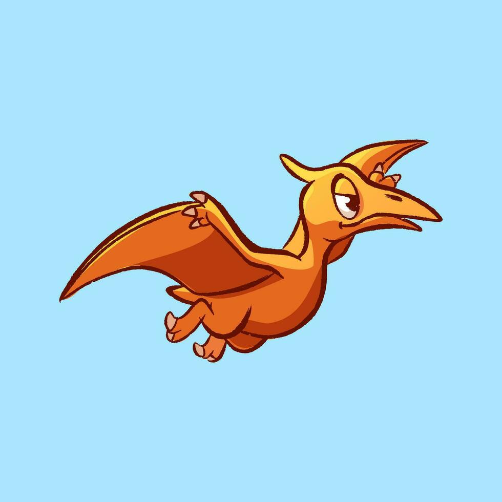 Clipart Cute Pterodactyl for Sticker vector
