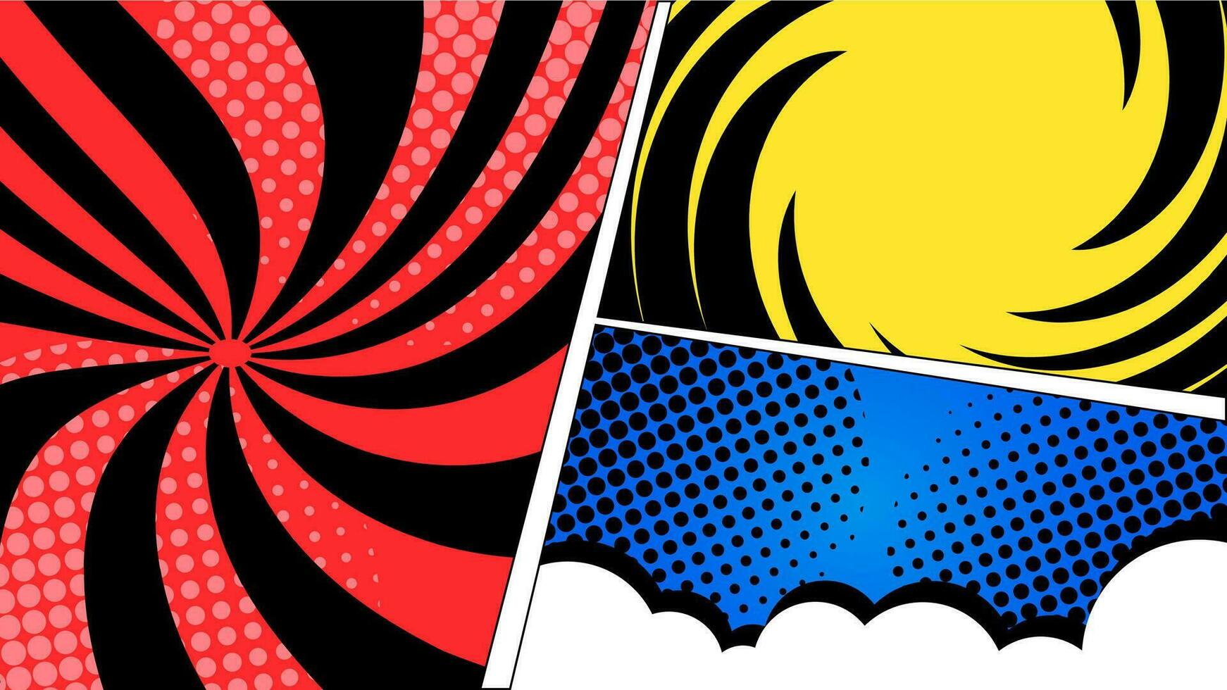 Vector illustration of a banner for sale with pop art comic book elements background design.