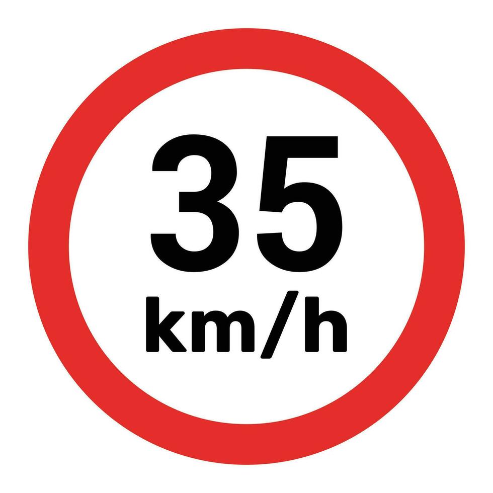 Speed Limit Sign 35 Km H Icon Vector Illustration 30718020 Vector Art speed-limit-sign-35-km-h-icon-vector-illustration-30718020-vector-art