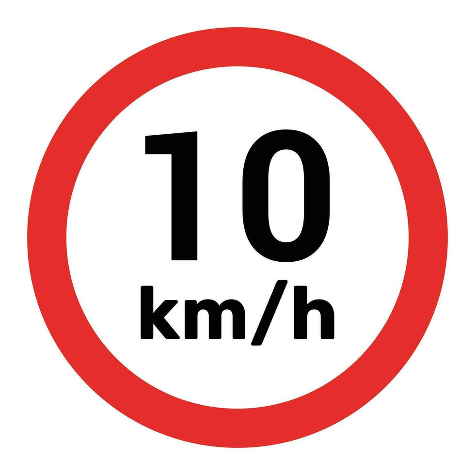 Speed limit sign 10 km h icon vector illustration