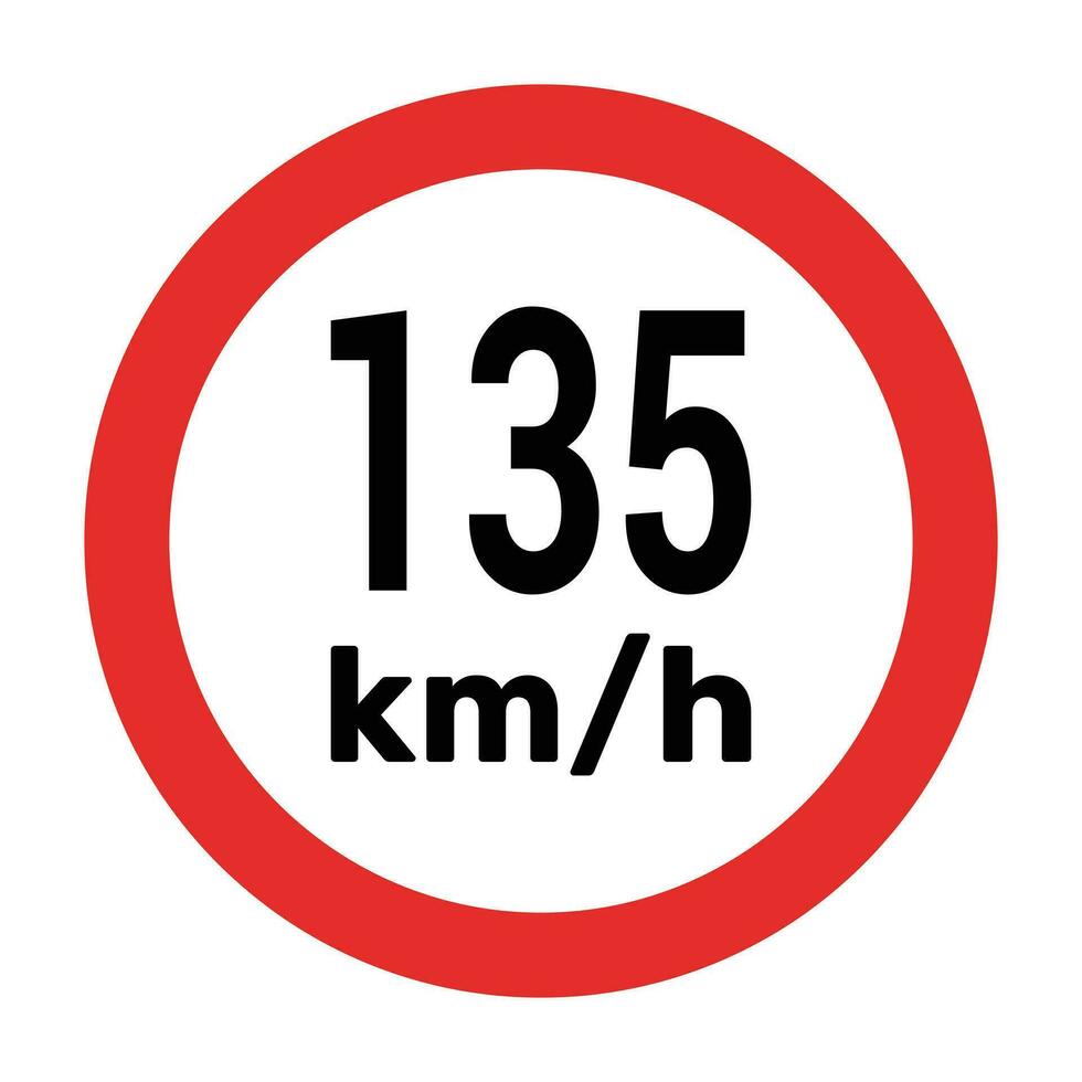 Speed Limit Sign 135 Km H Icon Vector Illustration 30718071 Vector Art speed-limit-sign-135-km-h-icon-vector-illustration-30718071-vector-art