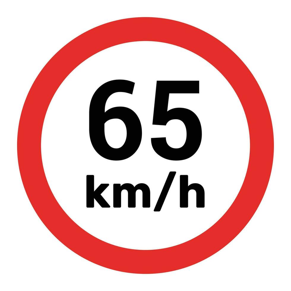 Speed Limit Sign 65 Km H Icon Vector Illustration 30718072 Vector Art speed-limit-sign-65-km-h-icon-vector-illustration-30718072-vector-art