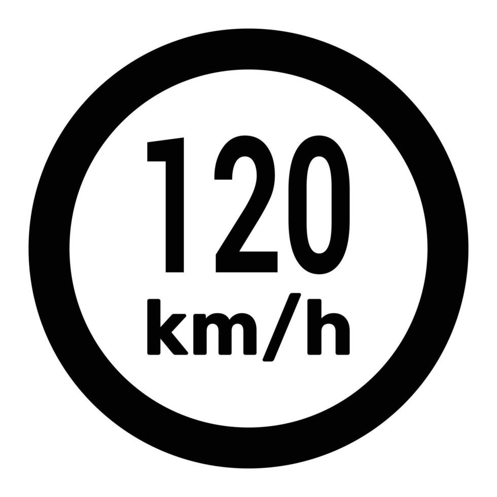 Speed limit sign 120 km h icon vector illustration