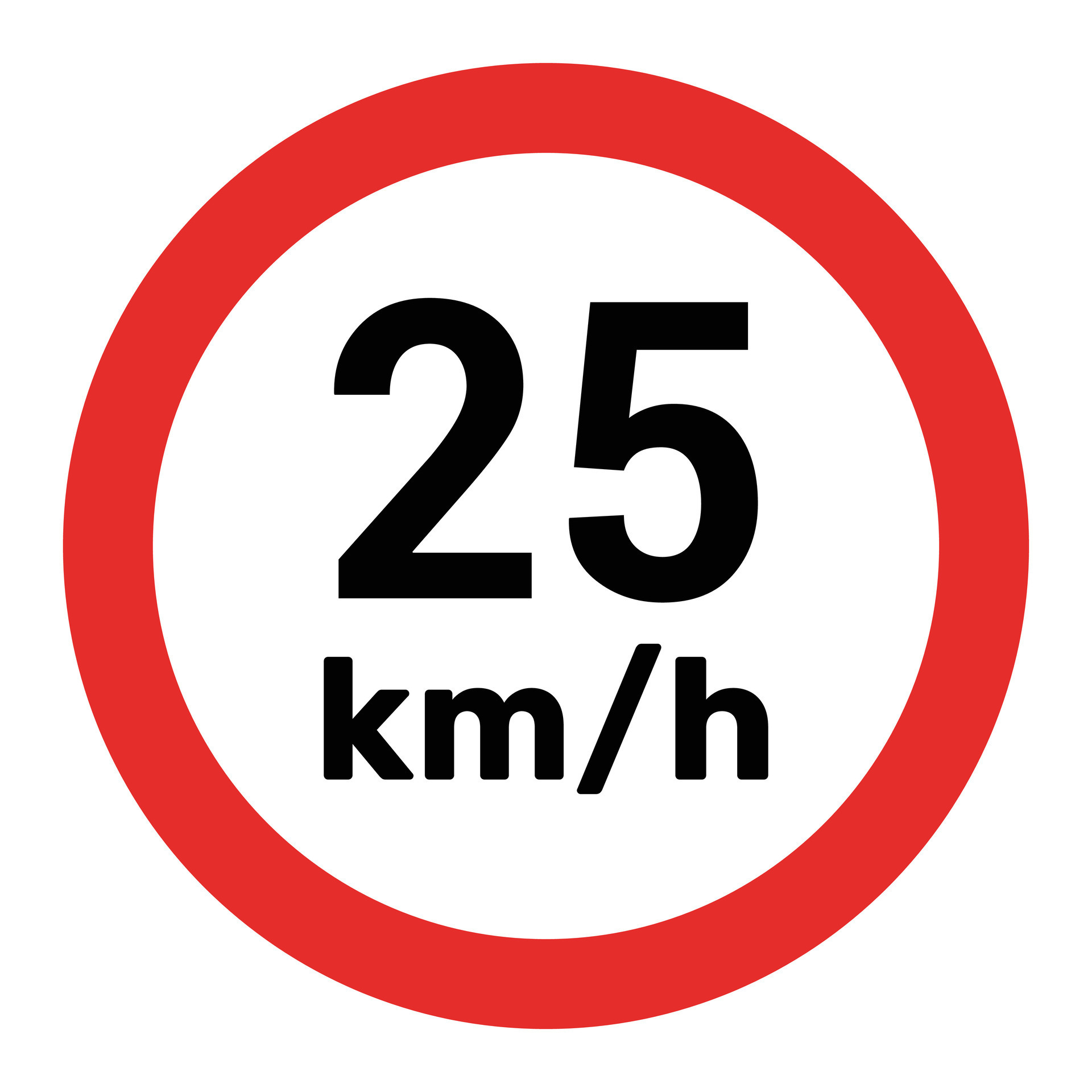 Speed limit sign 25 km h icon vector illustration 30718117 Vector Art at  Vecteezy