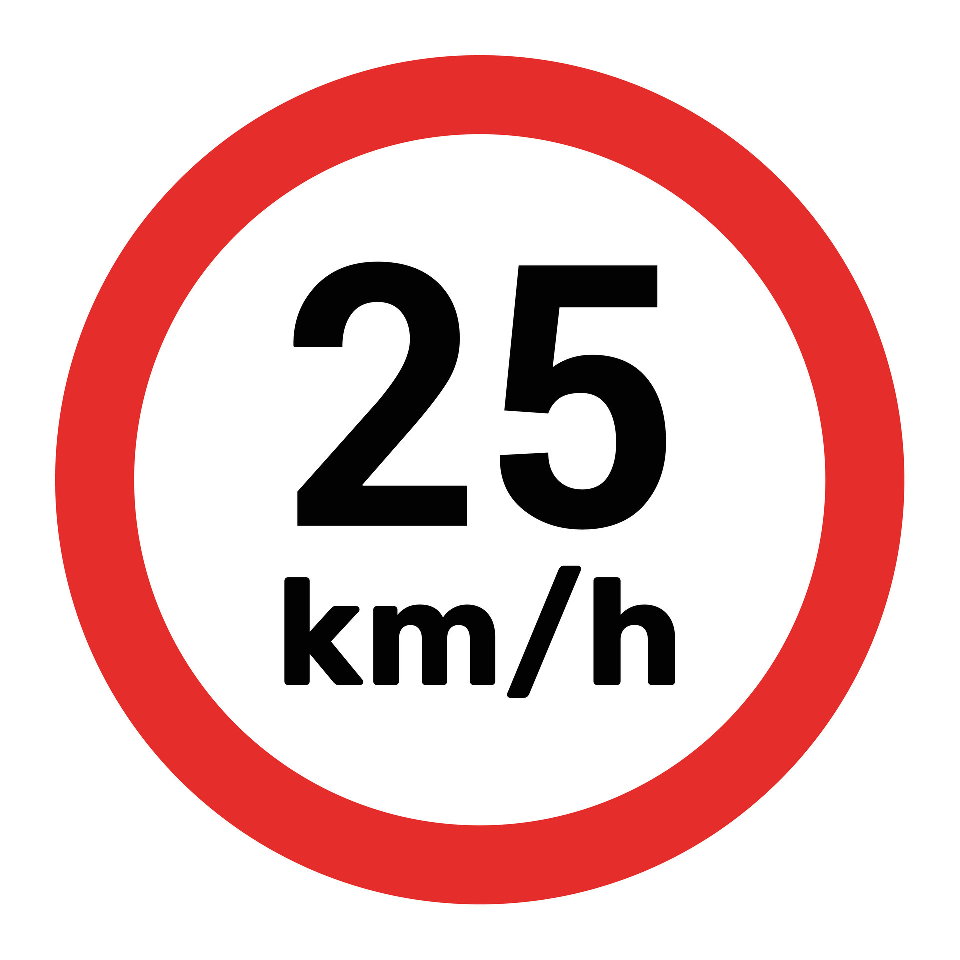 Speed Limit Sign 25 Km H Icon Vector Illustration 30718117 Vector Art 