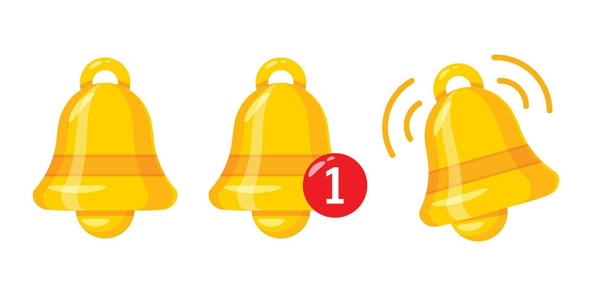 Notification bell icon in flat style. Incoming inbox message vector illustration on isolated background. Ringing bell sign business concept.