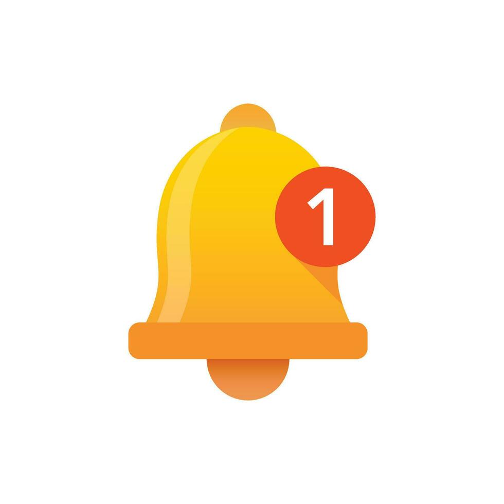 Notification bell icon in flat style. Incoming inbox message vector illustration on isolated background. Ringing bell sign business concept.