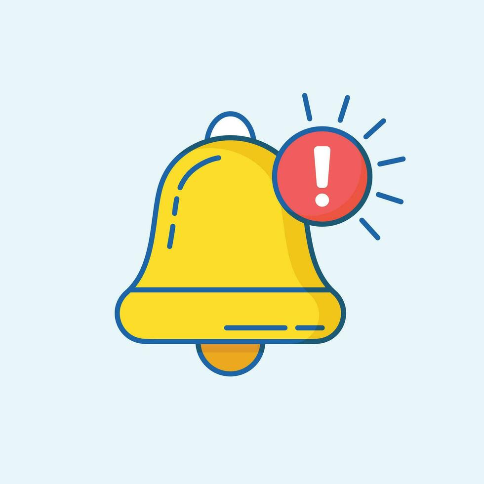 Notification bell icon in flat style. Incoming inbox message vector illustration on isolated background. Ringing bell sign business concept.