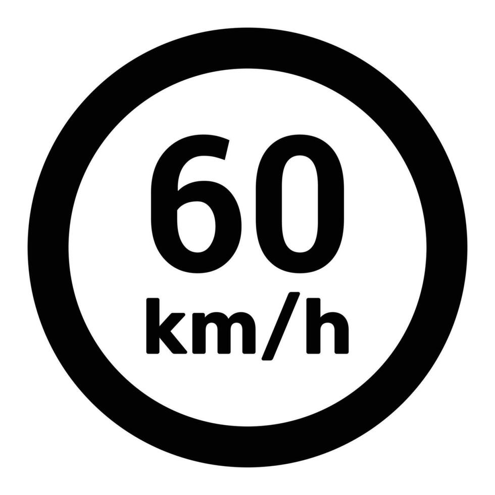 Speed Limit Sign 60 Km H Icon Vector Illustration 30718156 Vector Art speed-limit-sign-60-km-h-icon-vector-illustration-30718156-vector-art