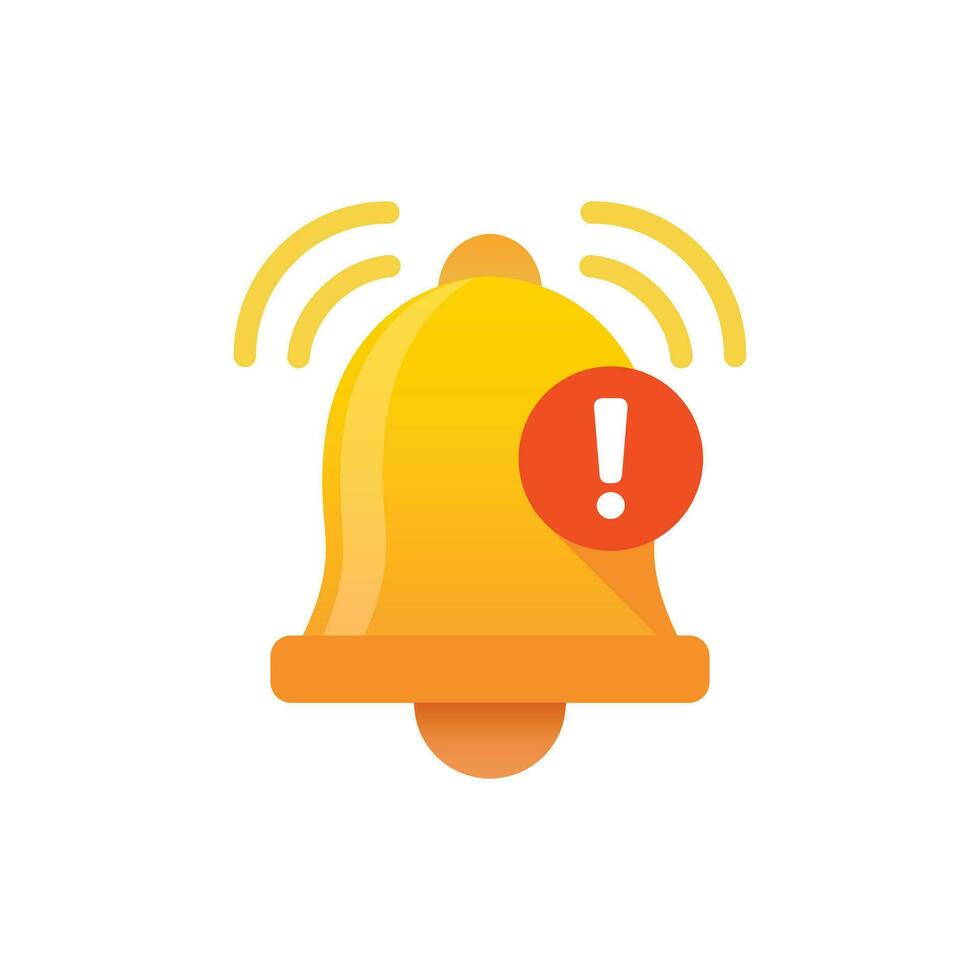 Notification bell icon in flat style. Incoming inbox message vector illustration on isolated background. Ringing bell sign business concept.