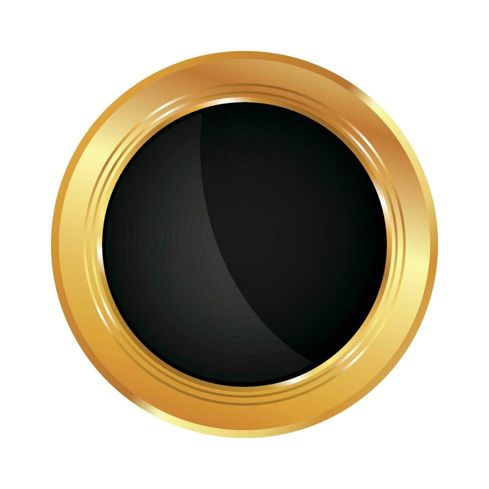 vector realista circular dorado y negro plato
