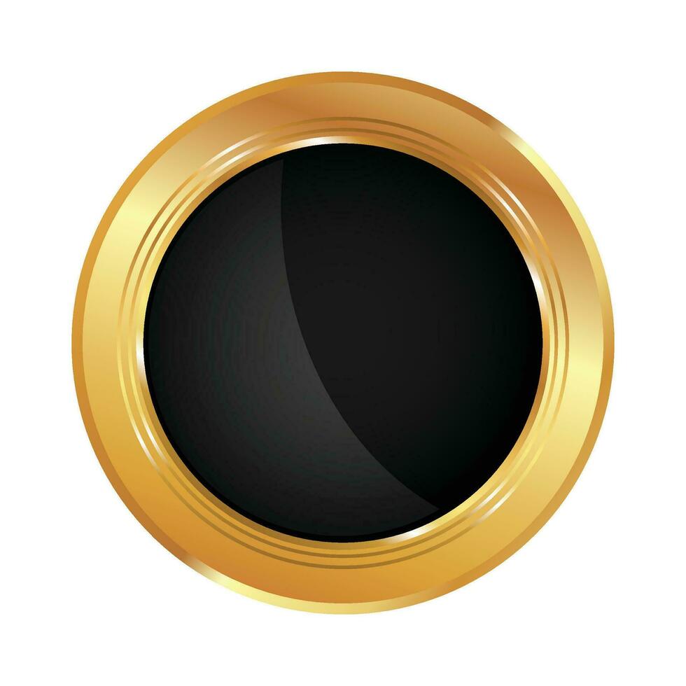 Vector realistic circular golden and balck plate