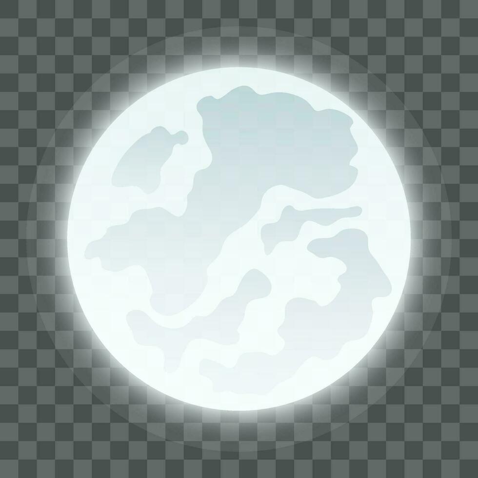 Vector illustration of full moon close up