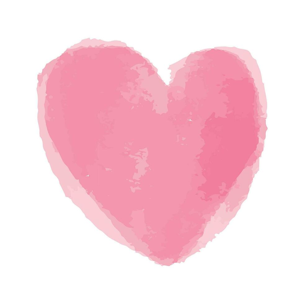 Vector valentines day background with hand painted watercolour heart design