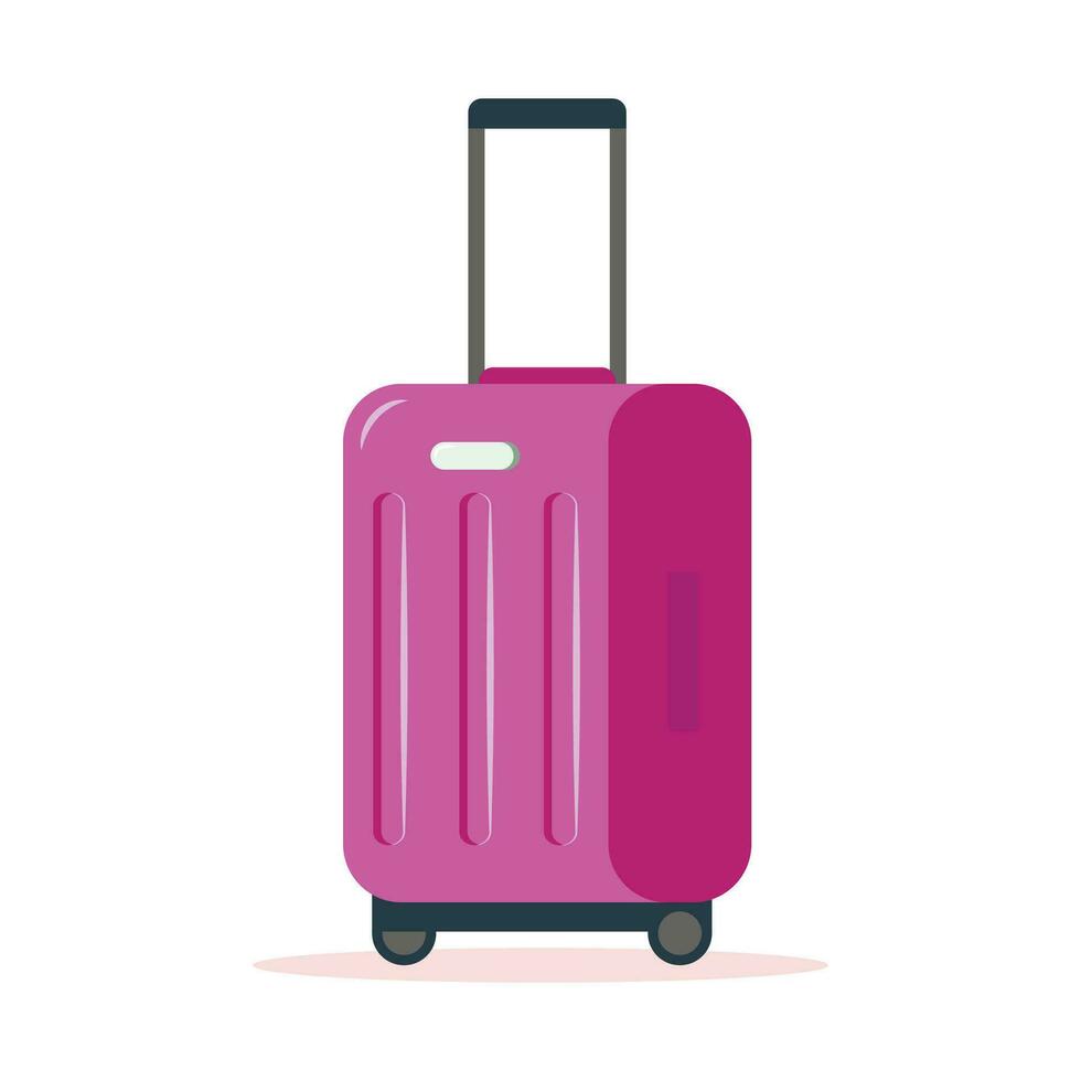 Vector Suitcase on wheels isolated vector illustration