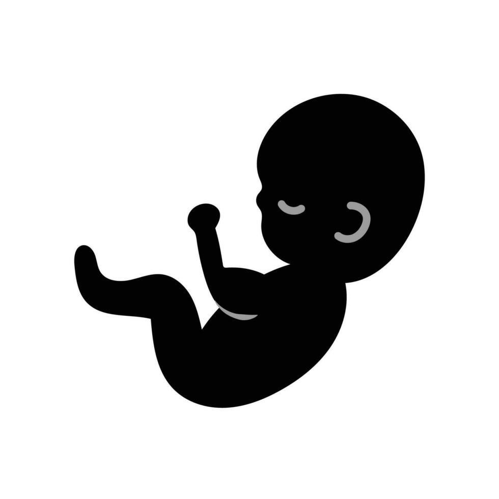 Vector pregnant mother and fetus icon logo vector design illustration