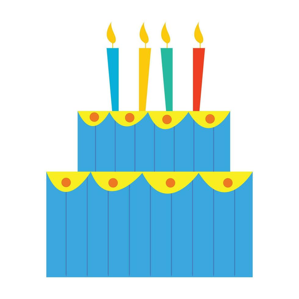 vector cumpleaños pastel con hermosa adornar y velas