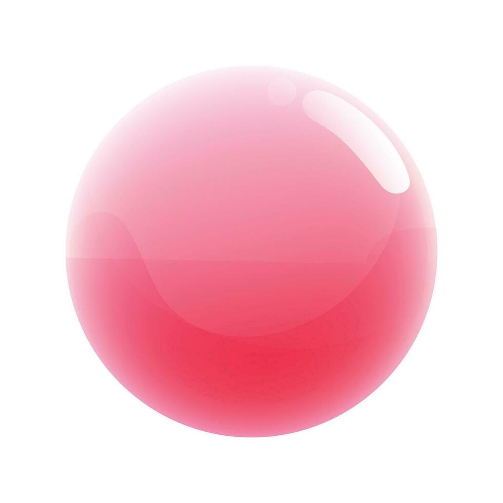 Vector 3d design element, glossy icon, button on white